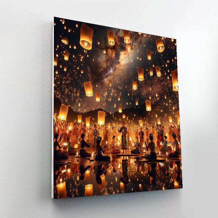 Yee Peng Lantern Festival - Chiang Mai Painting By Numbers Kit