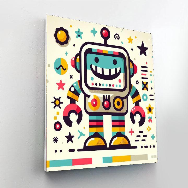 Spunky Little Robot Paint By Number