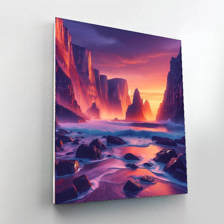 Sunset Serenade Over Cliffs Painting By Numbers Kit