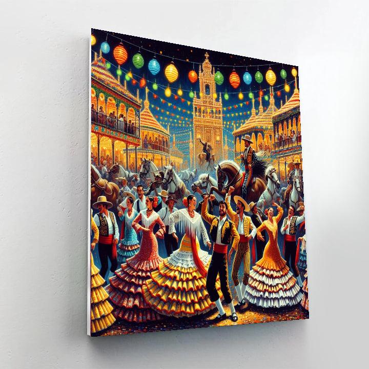 Seville Feria De Abril Painting Number Kit