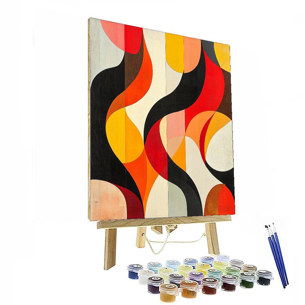 Paul Klee Inspired Curved Connections  Numbered Painting Kits