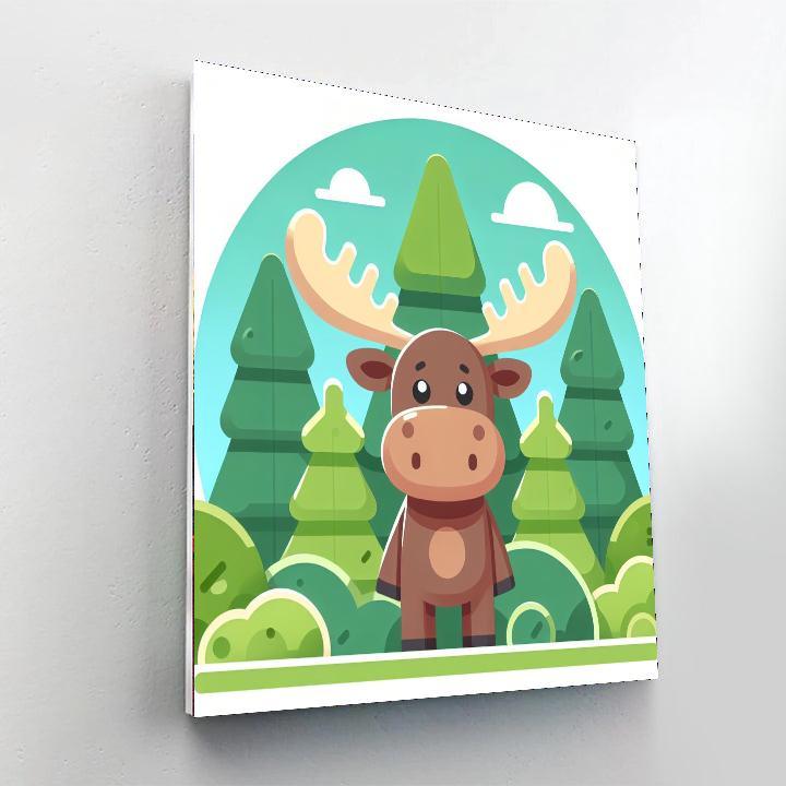 Merry Moose Gathering Paint By Number