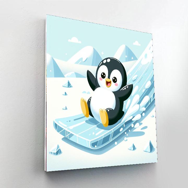 Spunky Penguin Number Painting