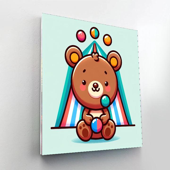 Joyful Juggling Circus Bear Painting By Numbers Kit
