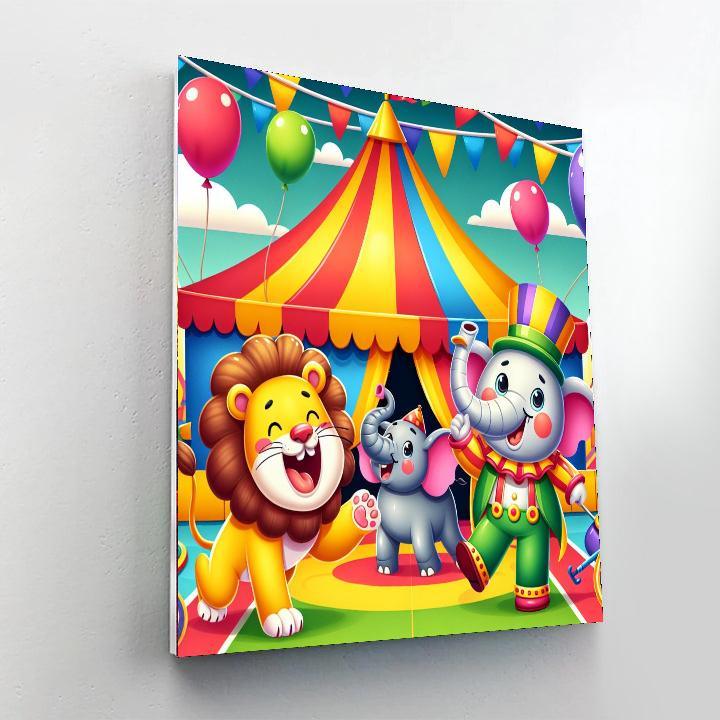 Jolly Circus Animals Paint By Numbers Art