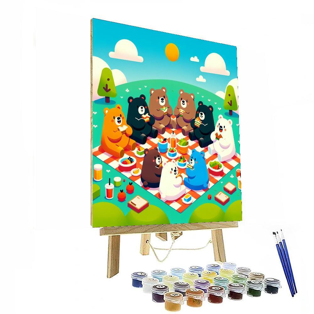 Cuddly Bear's Picnic Paint By Color