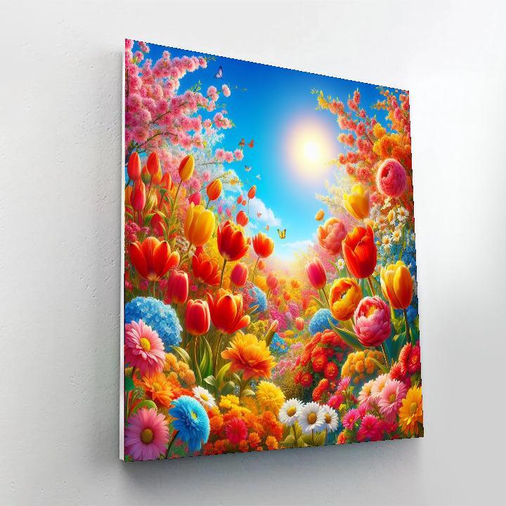 Springtime Blossoms Number Painting