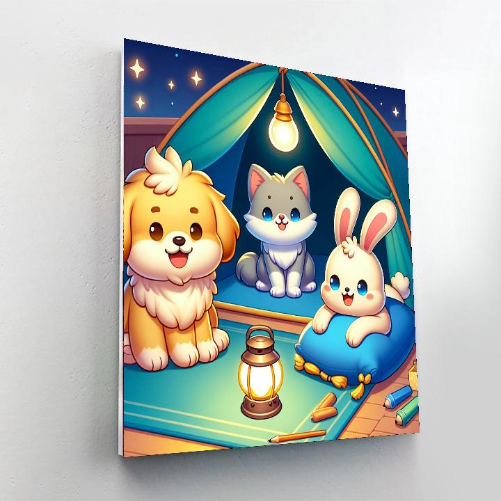 Furry Friends Sleepover Paint By Numbers