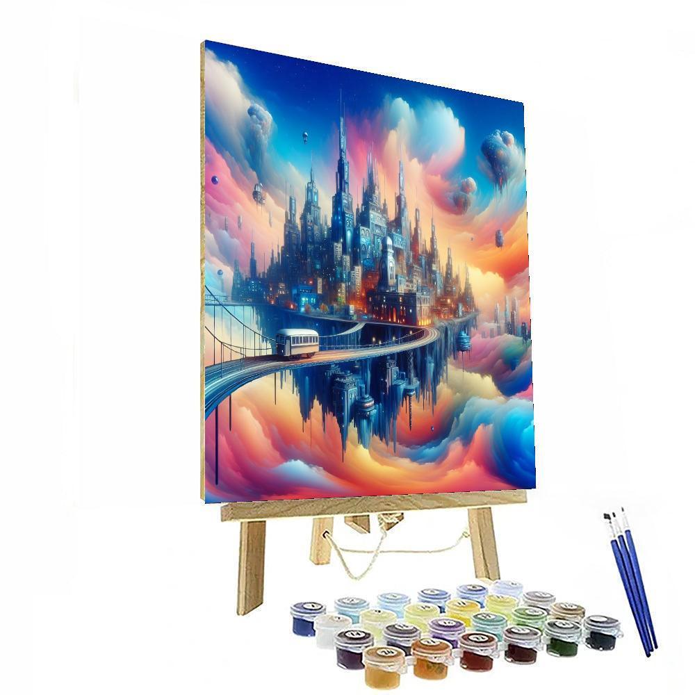 Floating Cityscape Dreams Numbered Painting Kits