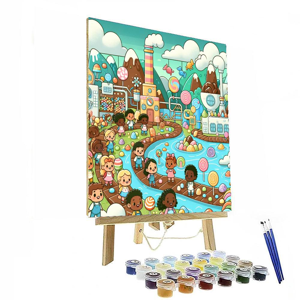 Charming Chocolate Factory Fun Paint By Numbers Art