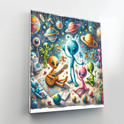 Funky Space Aliens Paint By Color