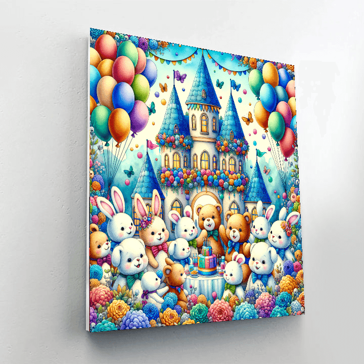 Cuddly Creature Castle Painting Number Kit