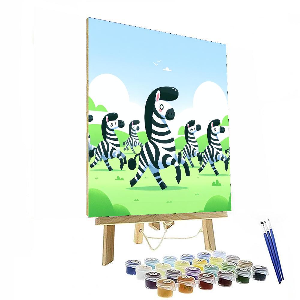 Zany Zebra Parade Numbered Painting Kits