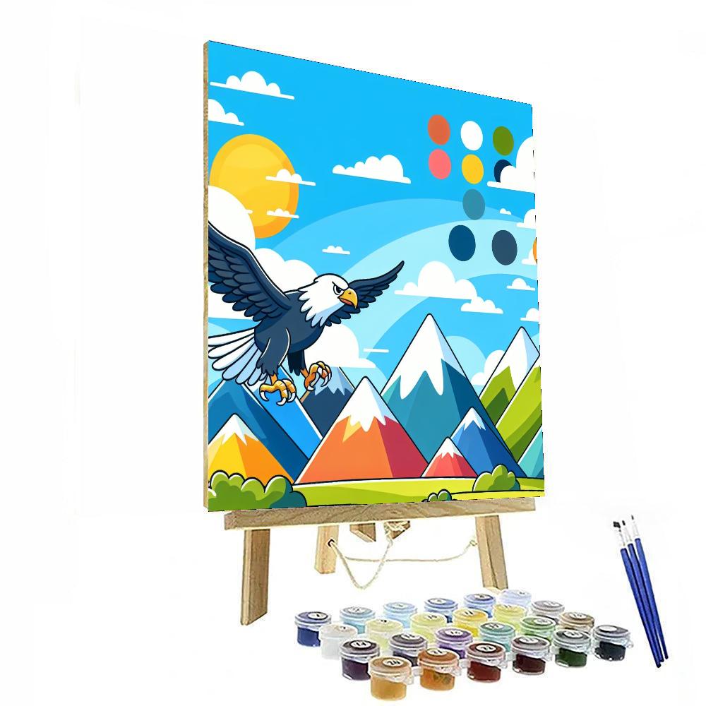 Majestic Mountain Eagle Painting Number Kit