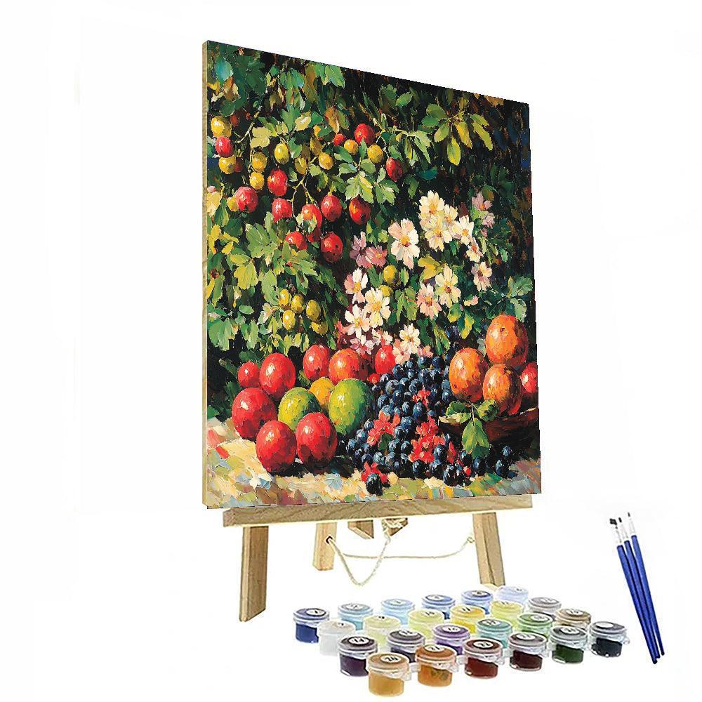 Cézanne Inspired Bountiful Spring Harvest  Number Painting