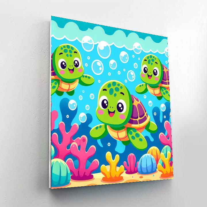 Underwater Adventure Turtles Numbered Painting Kits