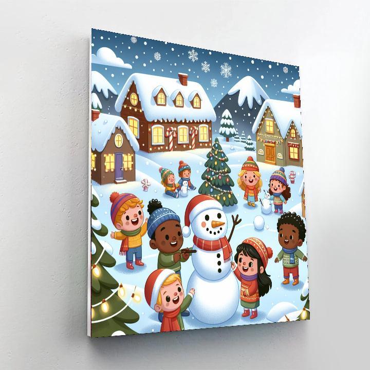 Jolly Christmas Village Paint By Numbers Art