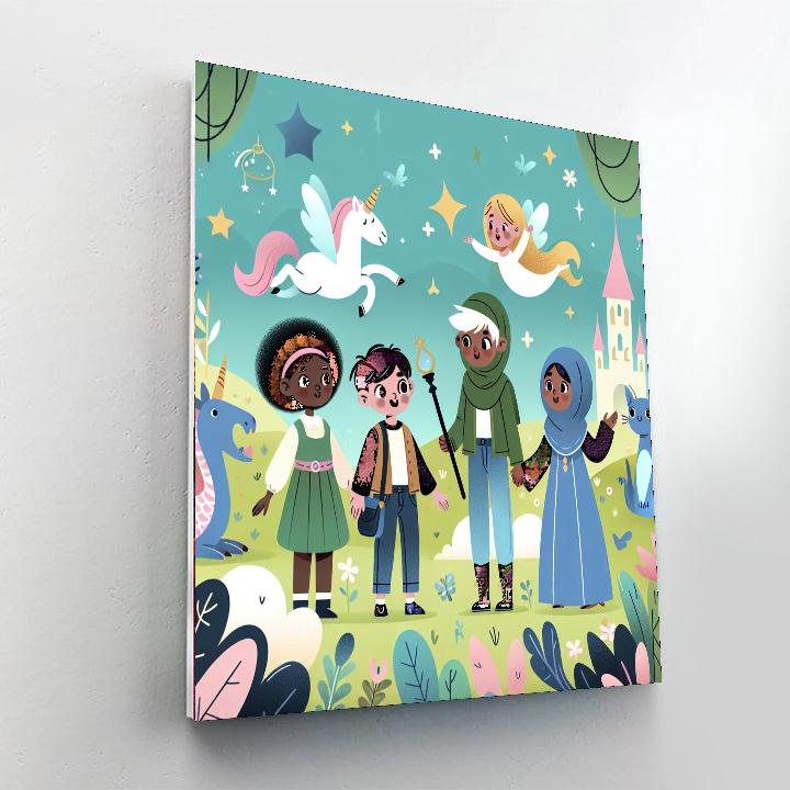 Fantasy Creature Encounter Number Painting