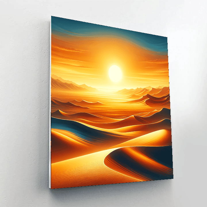 Tranquil Desert Sunrise Number Painting