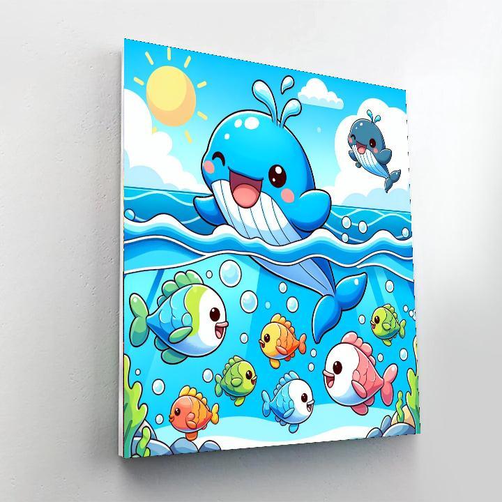 Bouncing Baby Whale Paint By Color