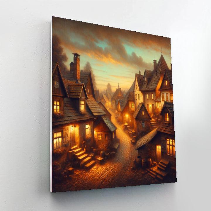 Charming Village Evening Paint By Numbers