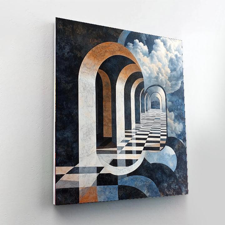 M.C. Escher Inspired Paradoxical Perspectives  Painting Number Kit