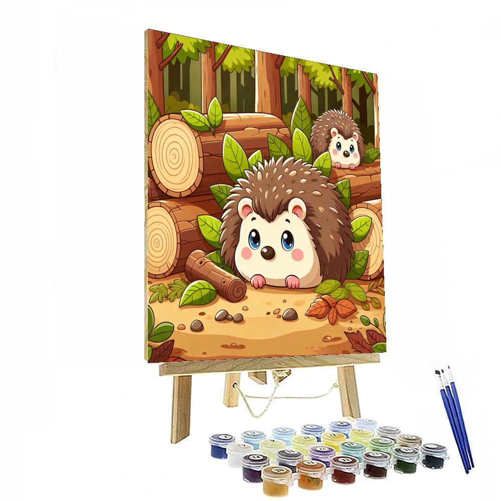 Curious Hedgehog Hideaway Paint By Numbers Art