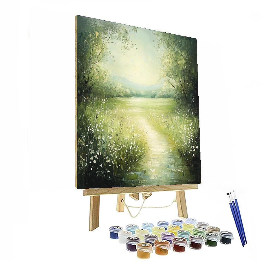 John Constable Inspired Idyllic Meadow Serenity  Paint By Color