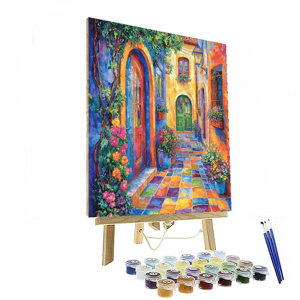 Marc Chagall Inspired Artistic Alleyway  Number Painting