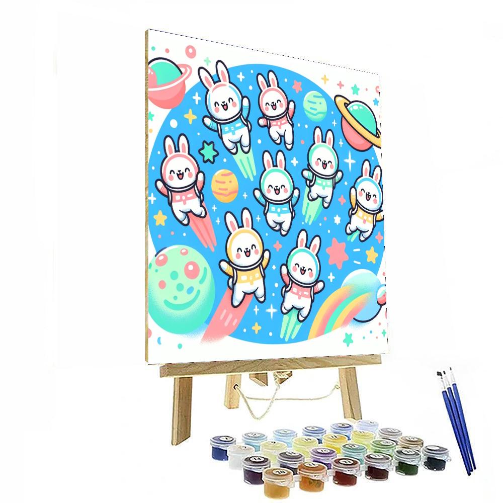 Energetic Space Bunnies Painting By Numbers Kit