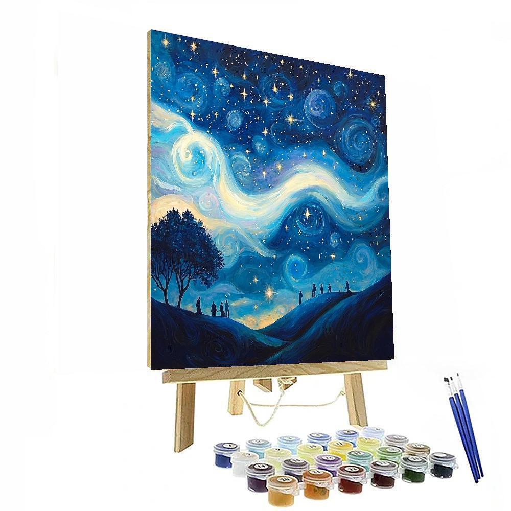 René Magritte Inspired Dreamy Stargaze  Paint By Numbers Kits