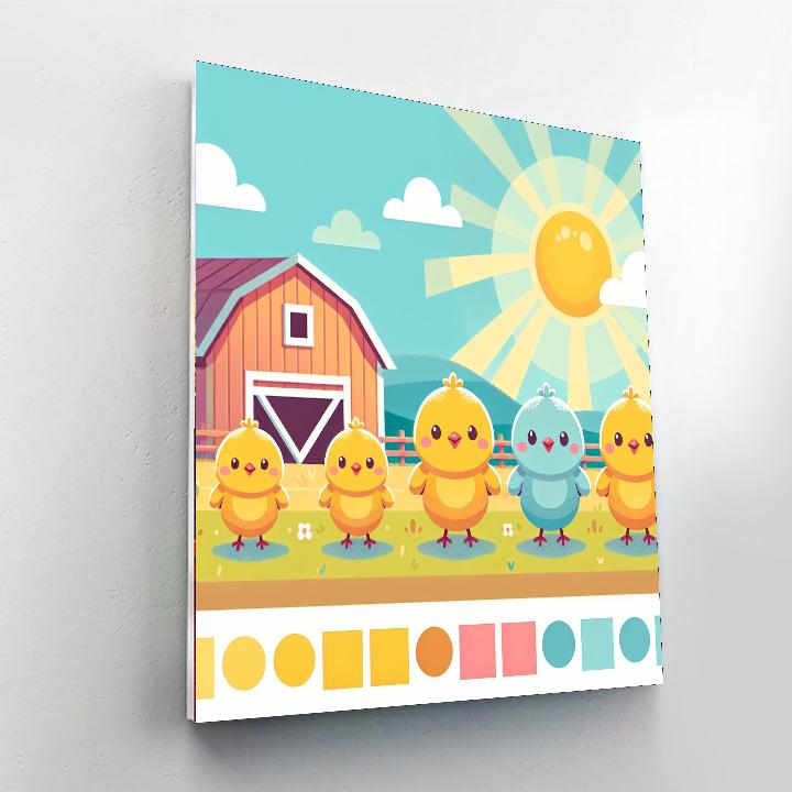Cheery Chick Parade Painting By Numbers Kit