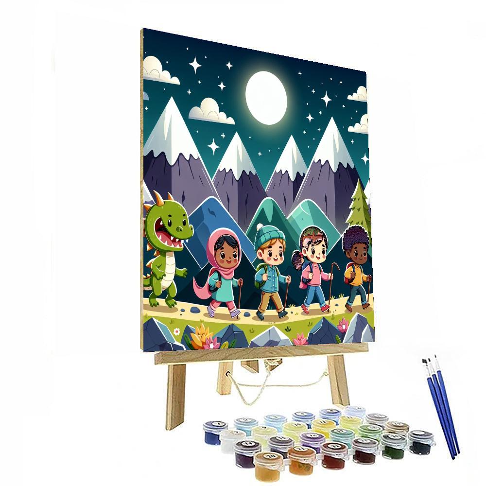 Moonlit Mountain Adventure Number Painting