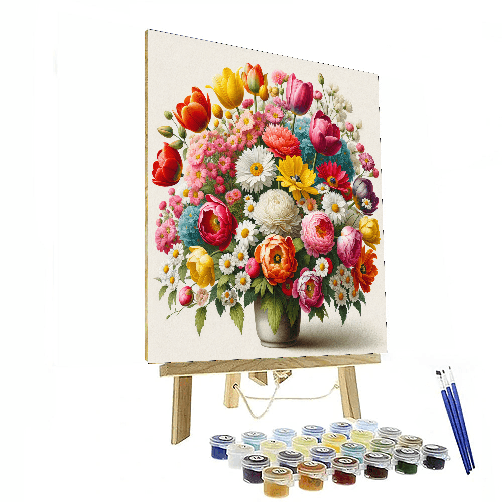 Charming Floral Bouquet Number Painting