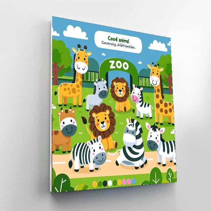 Fun Time At The Zoo DIY Paint By Numbers