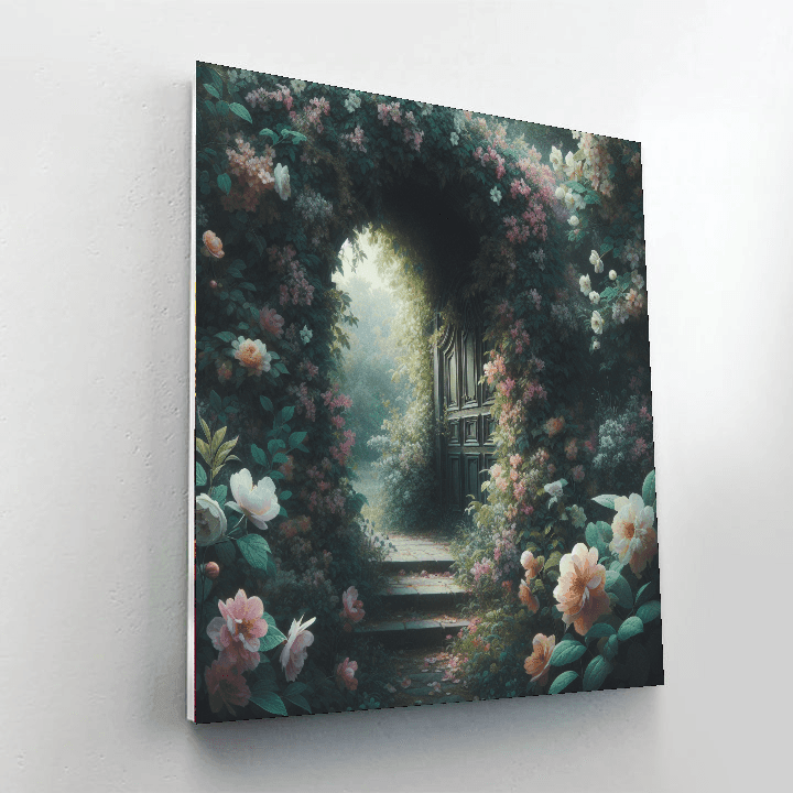 Secret Garden Gate Number Painting