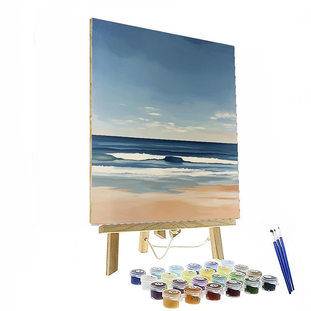 Agnes Martin Inspired Serene Ocean Horizons  Paint By Numbers