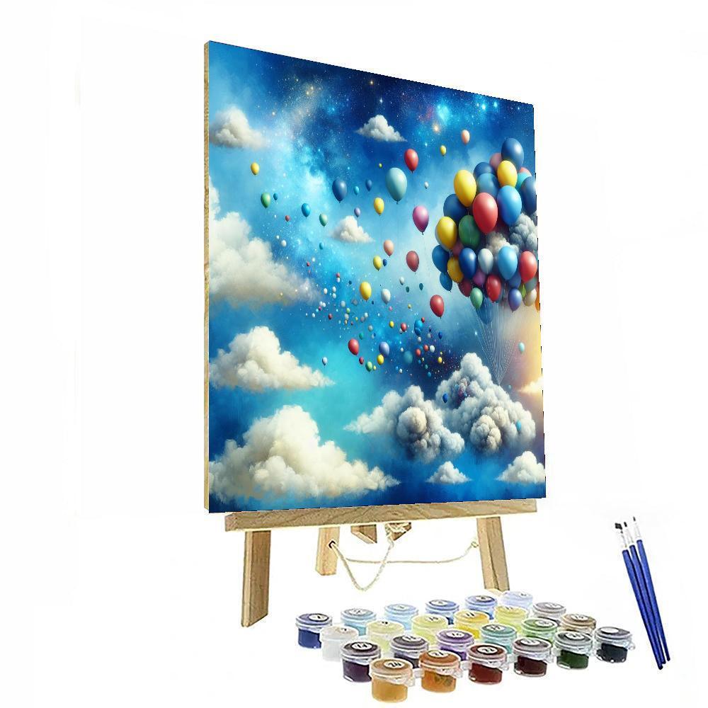 Dreamy Clouds And Balloons Paint By Numbers