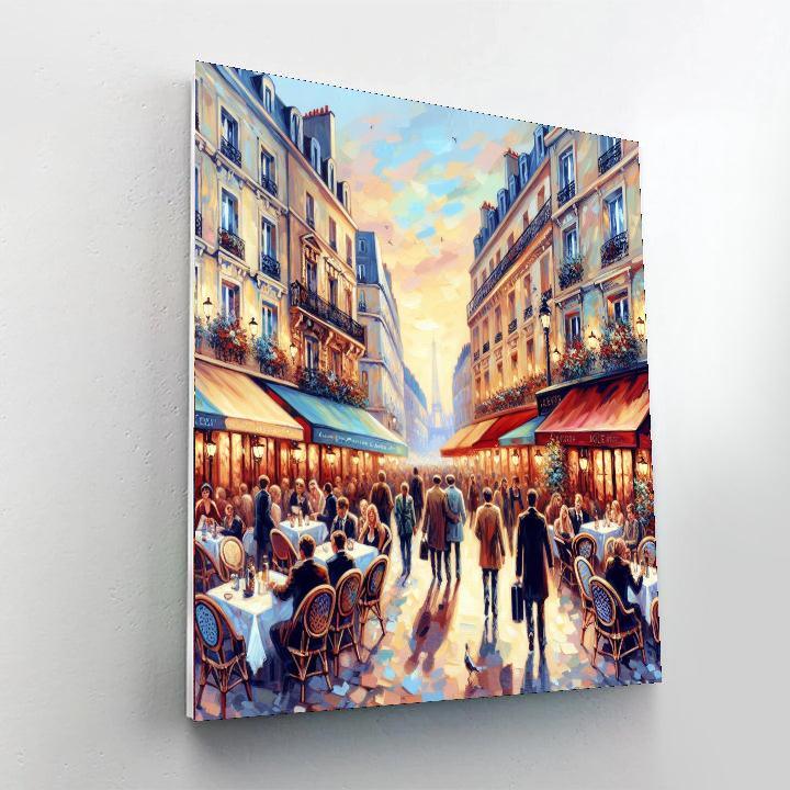 Parisian Street Cafe Charm DIY Paint By Numbers