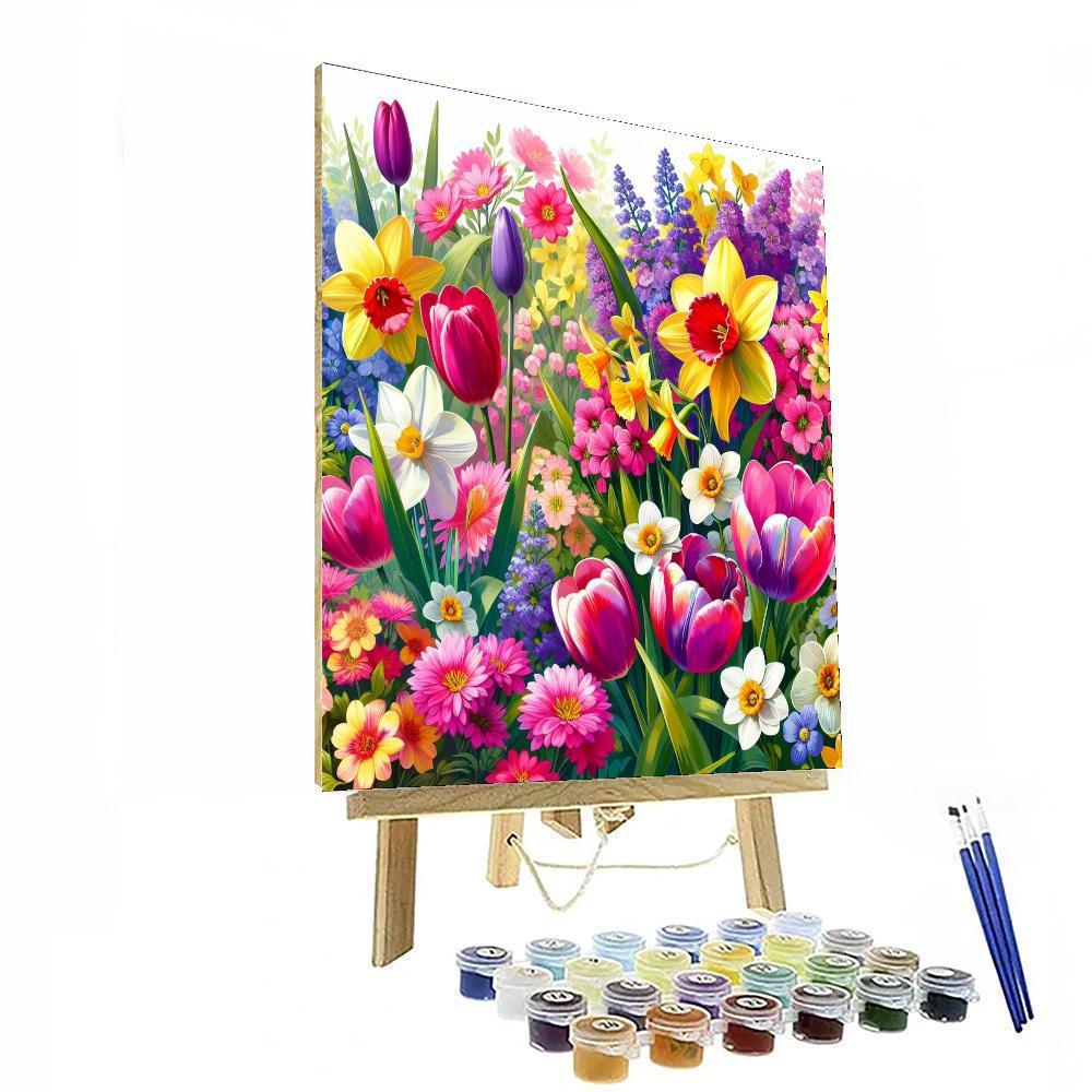 Charming Spring Blooms Paint By Numbers Art