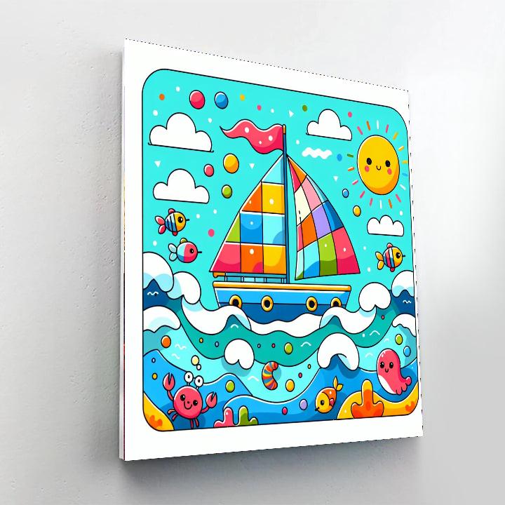 Sailing The Ocean Blue DIY Paint By Numbers