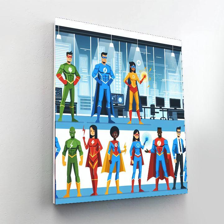Superhero League Headquarters Painting By Numbers Kit