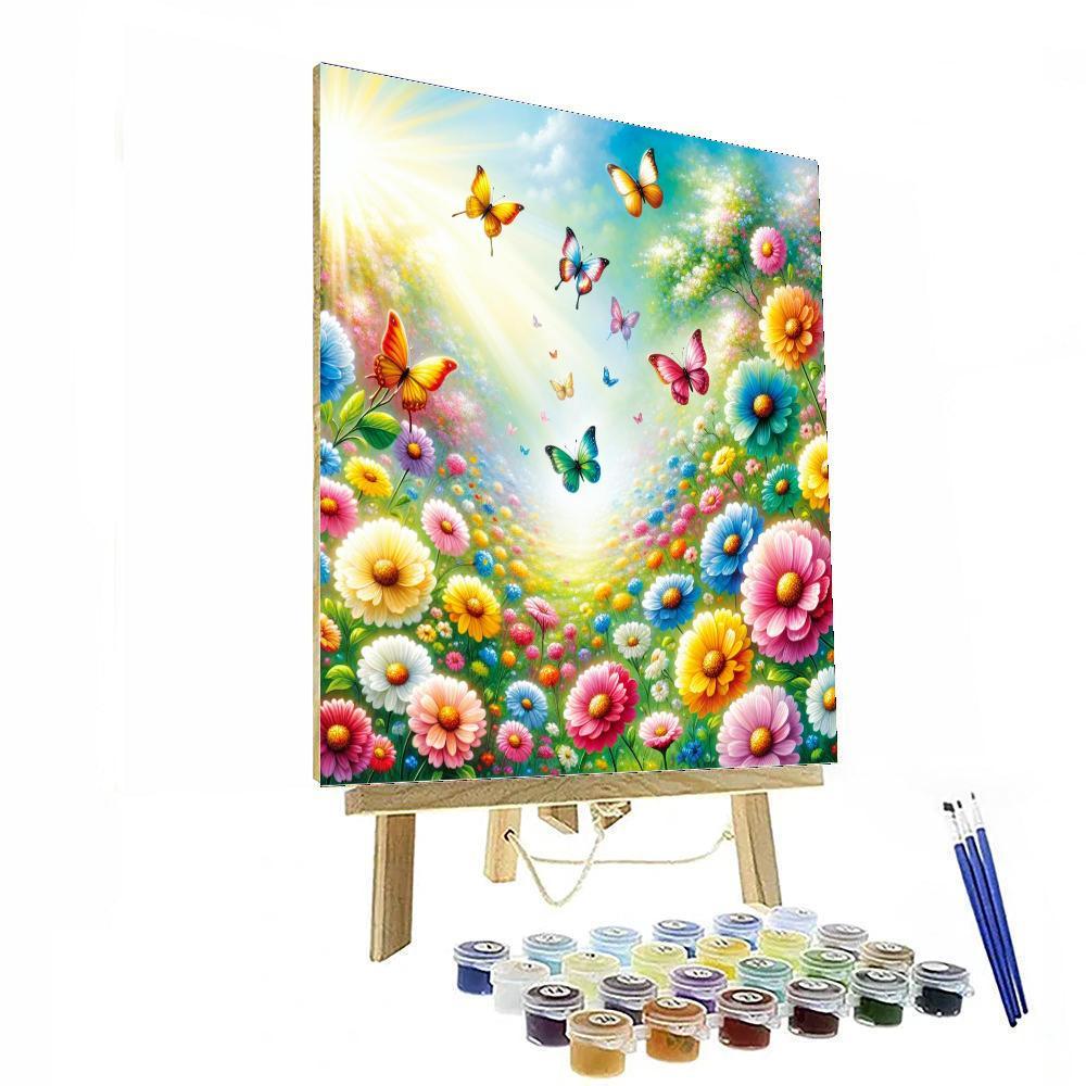 Bright Spring Meadow Painting Number Kit