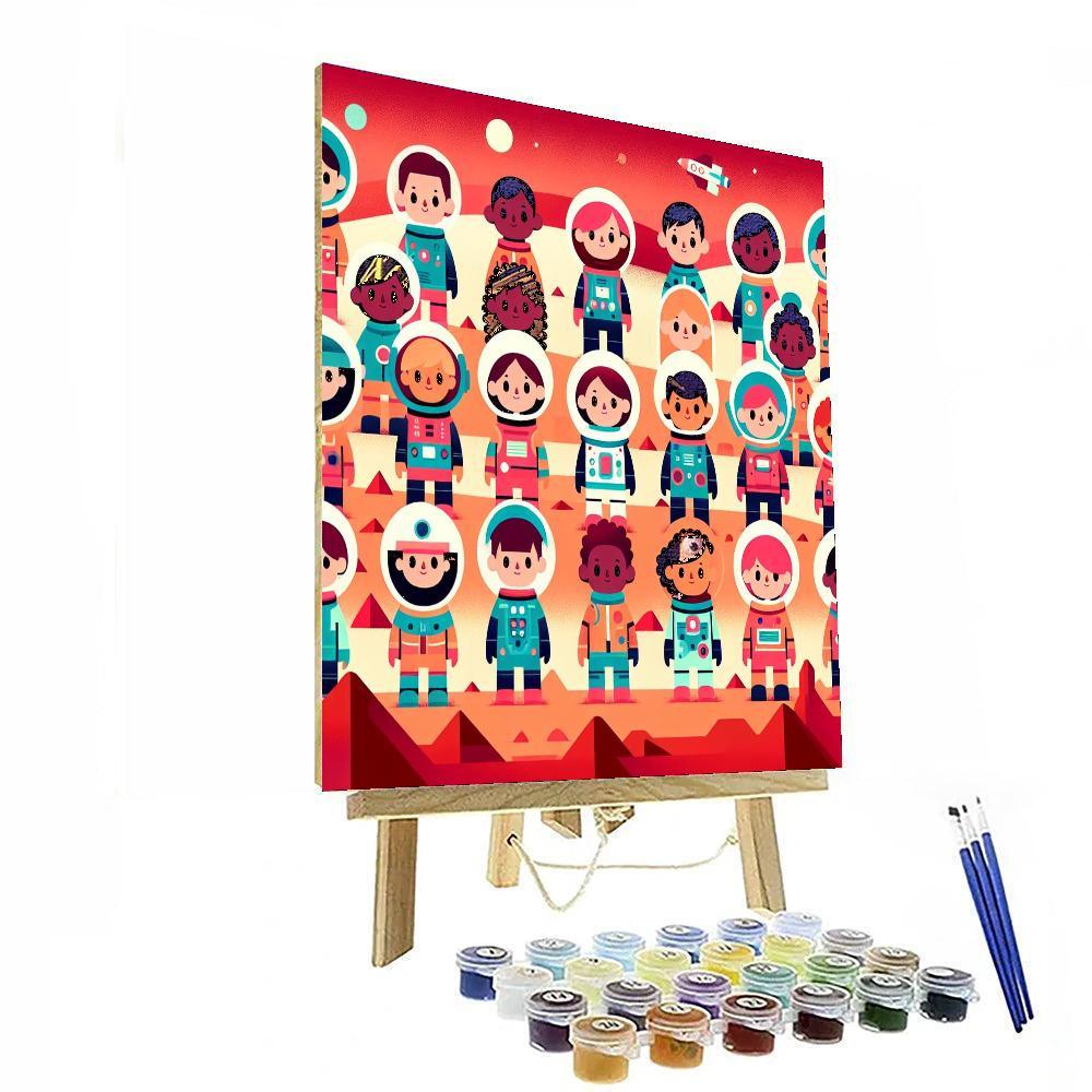 Space Mission To Mars Paint By Numbers Art