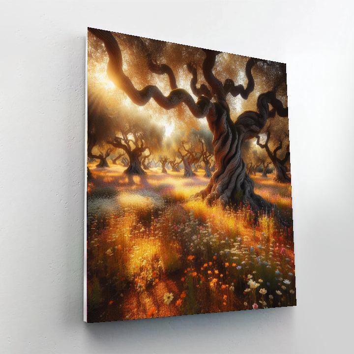 Ancient Olive Grove Peace Painting By Numbers Kit