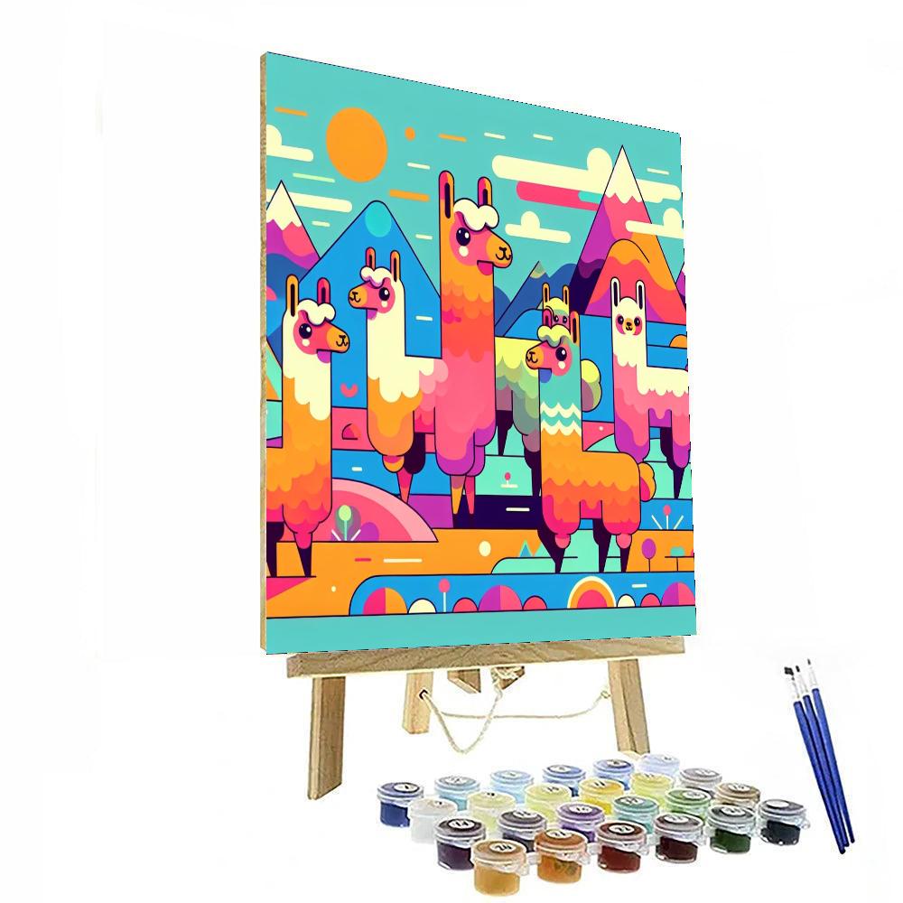 Laughing Llama Lands Painting By Numbers Kit