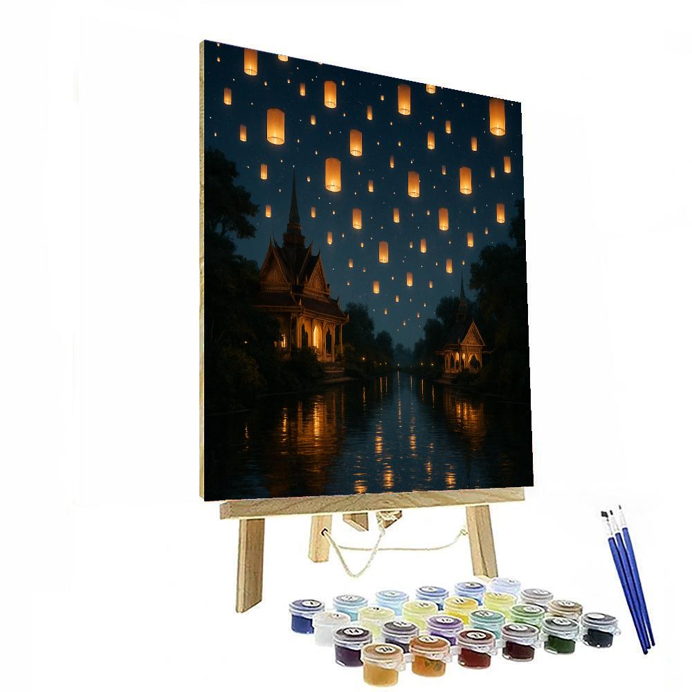 Yi Peng Festival - Thailand Painting By Numbers Kit