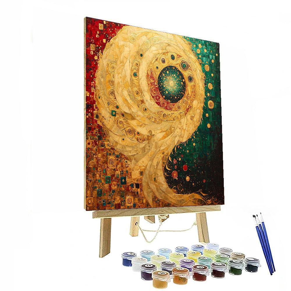 Gustav Klimt Inspired Eternal Spiral Symphony  Paint By Color