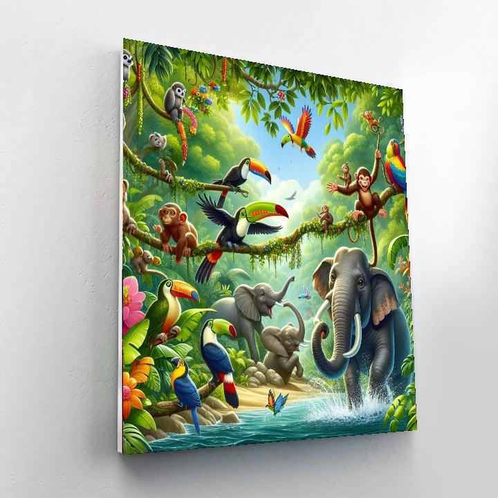 Funky Jungle Safari Paint By Color