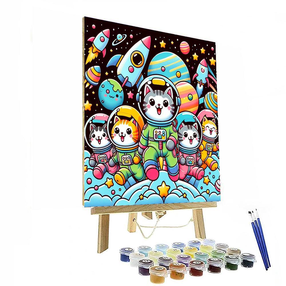 Space Cats Adventure Painting By Numbers Kit